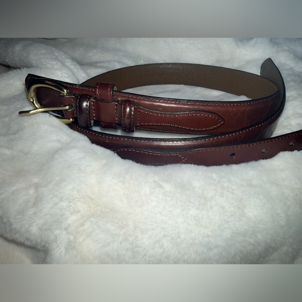 Genuine Leather Ranger Brown Leather Belt with Buckle